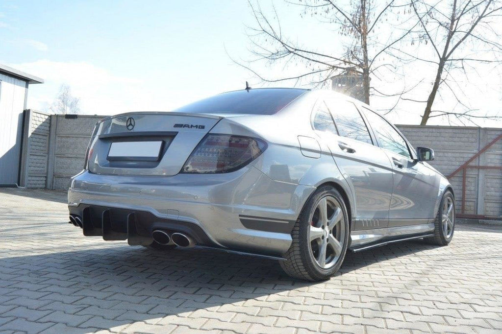 Ornamente difuzor bara spate Mercedes C Class W204 AMG-Line Facelift 2011-2014 v3 - Maxton Design
