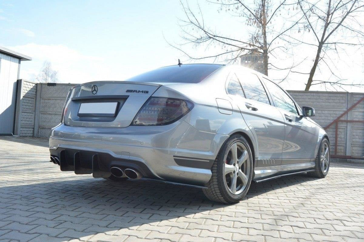 Ornamente difuzor bara spate Mercedes C Class W204 AMG-Line Facelift 2011-2014 v3 - Maxton Design