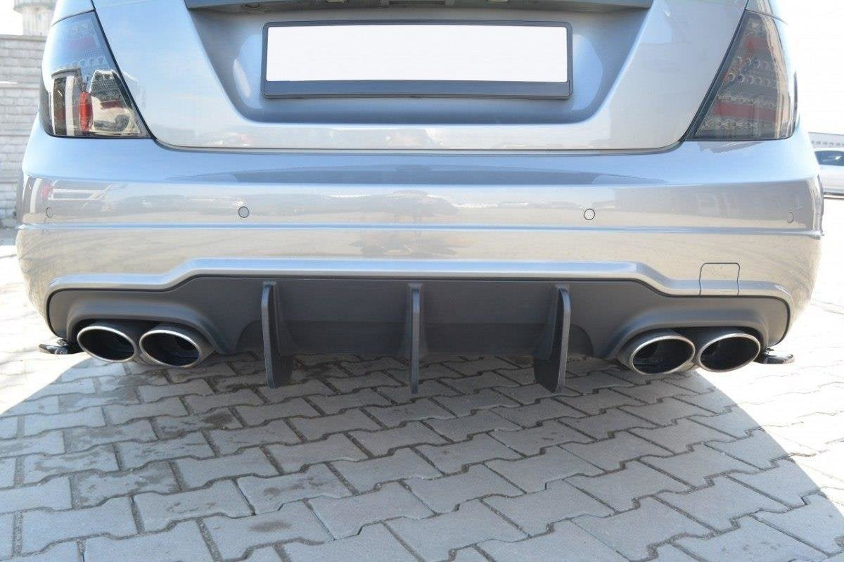 Ornamente difuzor bara spate Mercedes C Class W204 AMG-Line Facelift 2011-2014 v2 - Maxton Design