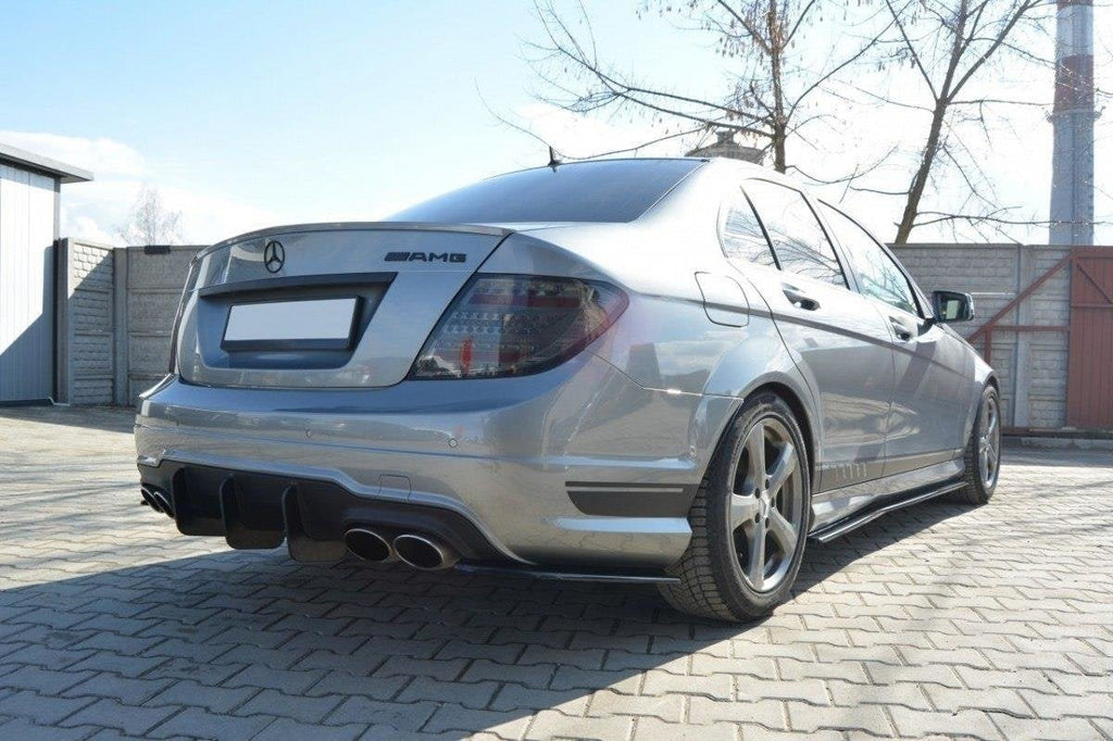 Ornamente difuzor bara spate Mercedes C Class W204 AMG-Line Facelift 2011-2014 v2 - Maxton Design