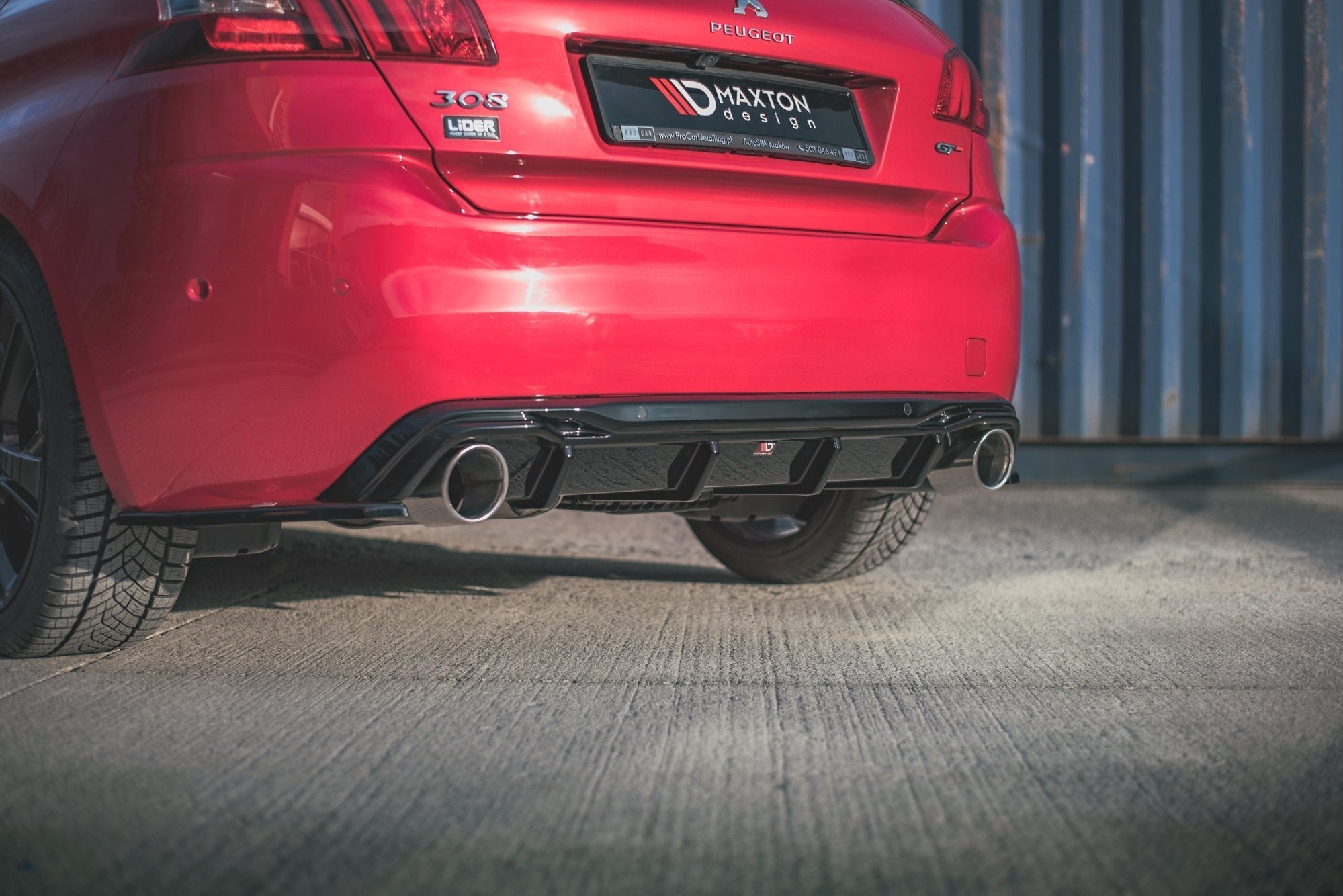 Prelungire splitter bara spate Peugeot 308 GT Mk2 Facelift 2017-2021 v4 - Maxton Design