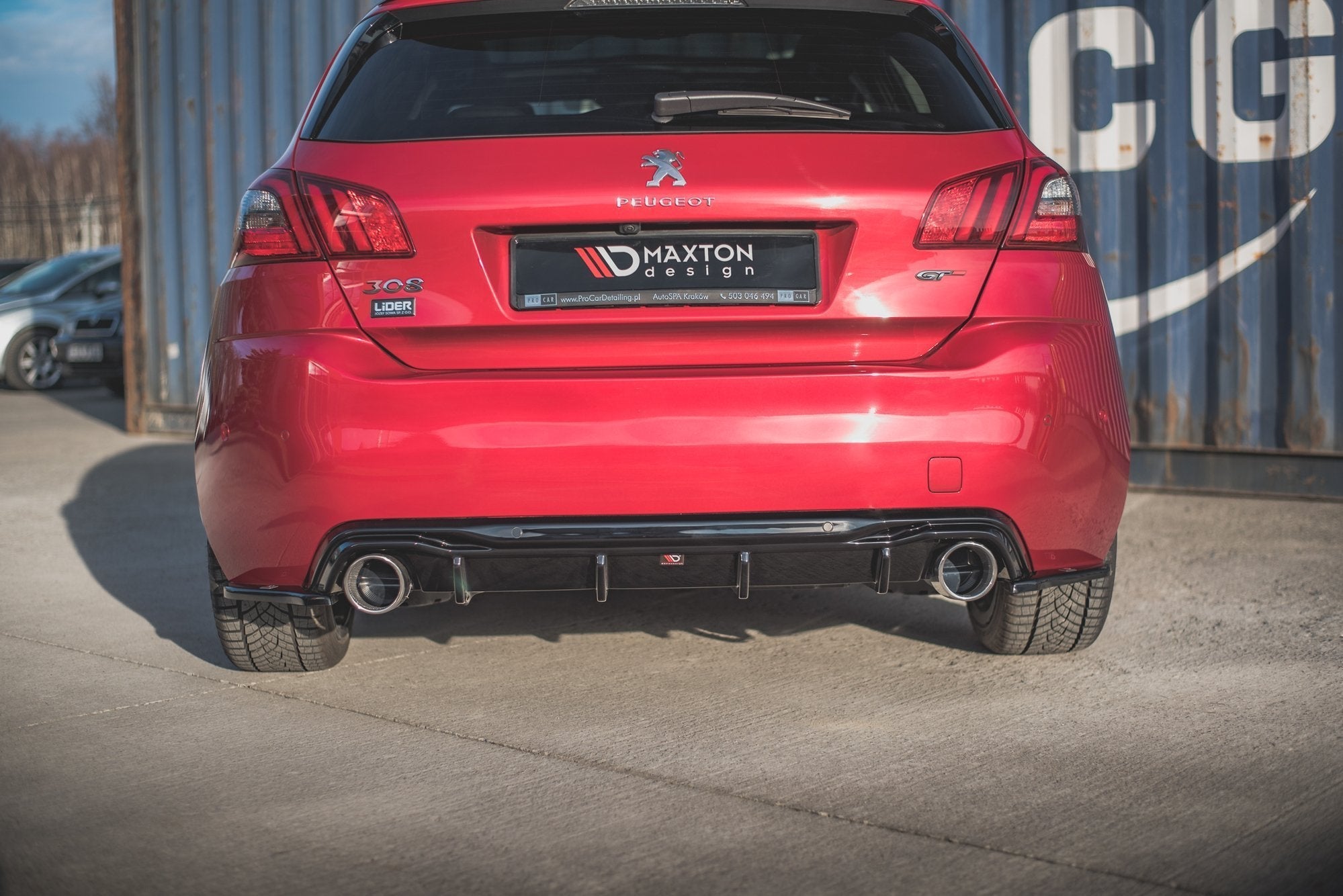Prelungire splitter bara spate Peugeot 308 GT Mk2 Facelift 2017-2021 v4 - Maxton Design