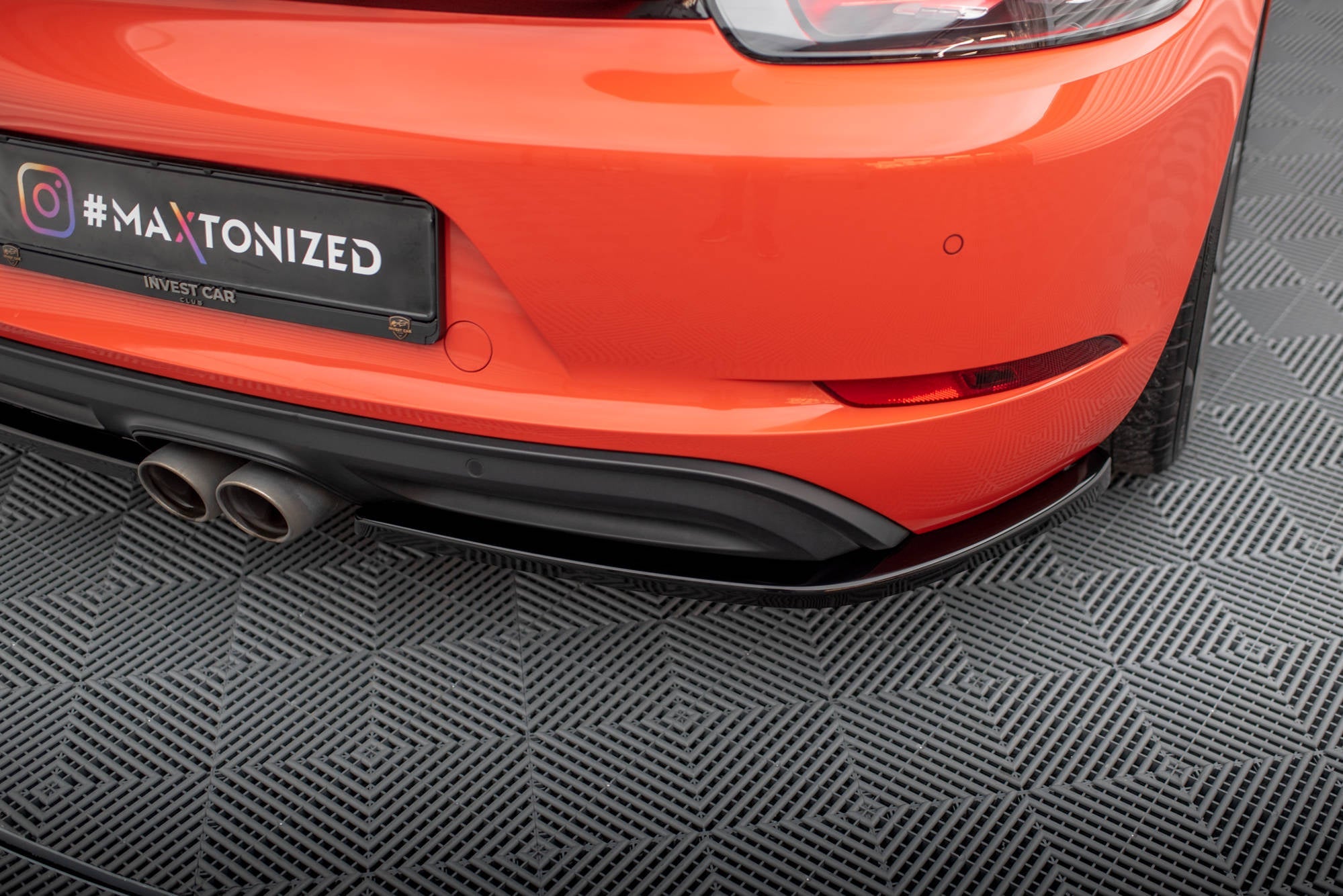 Prelungire splitter bara spate Porsche 718 Cayman 982c 2016- v1 - Maxton Design