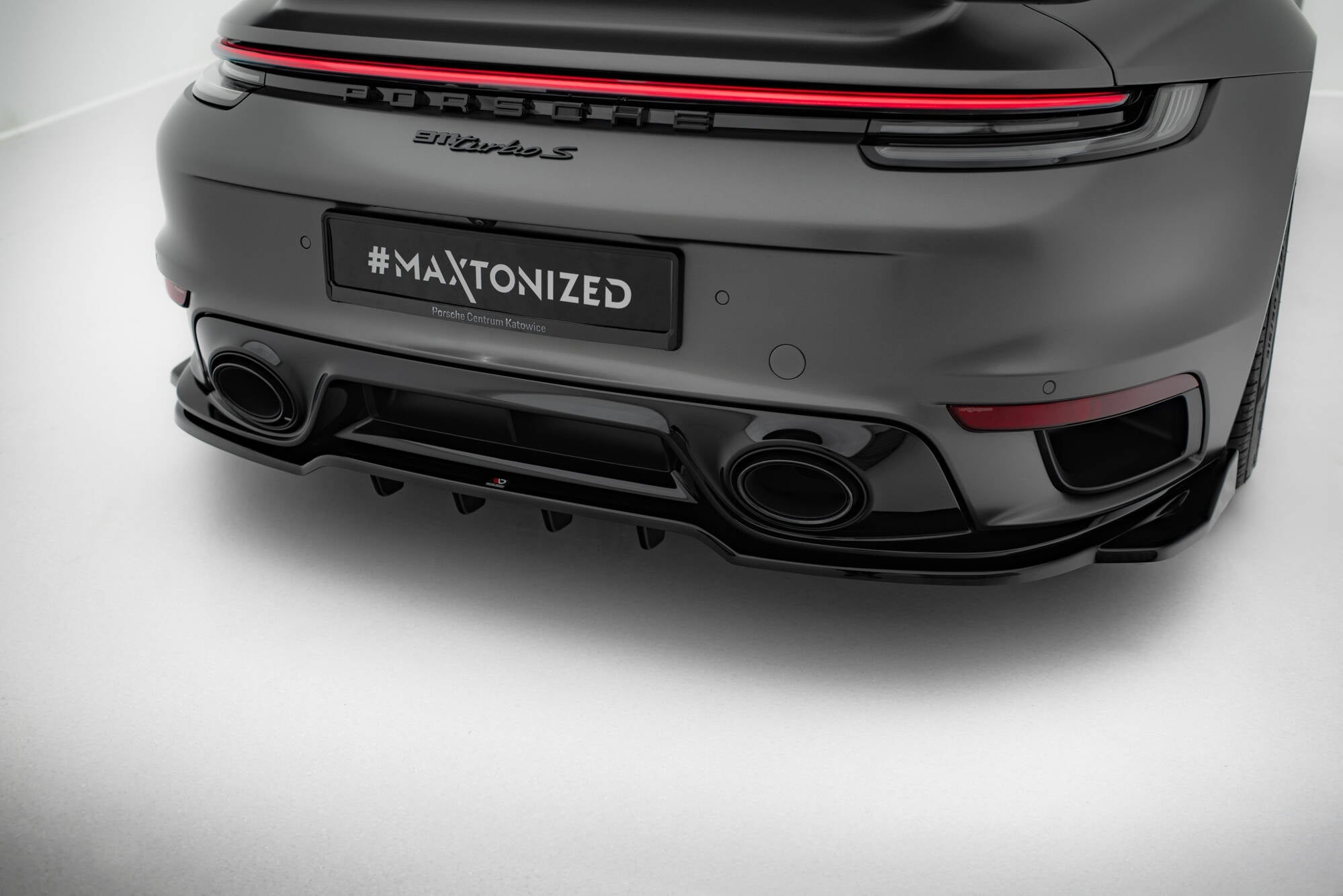Prelungire splitter bara spate Porsche 911 Turbo S Sport Package 992 2019- v4 - Maxton Design