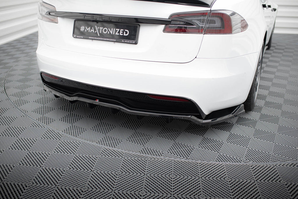 Prelungire splitter bara spate Tesla Model S Plaid Mk1 Facelift 2021- v3 - Maxton Design
