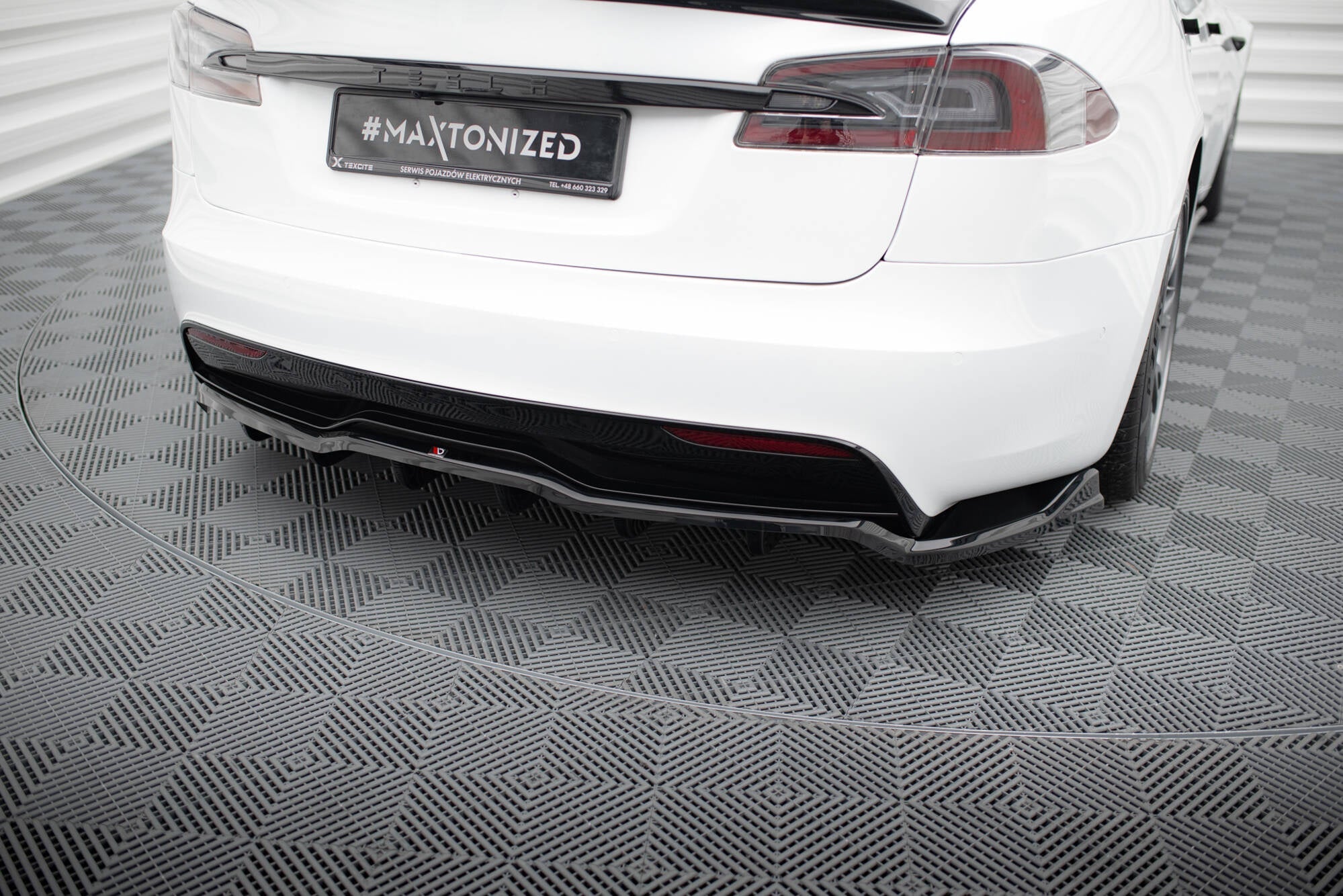 Prelungire splitter bara spate Tesla Model S Plaid Mk1 Facelift 2021- v3 - Maxton Design