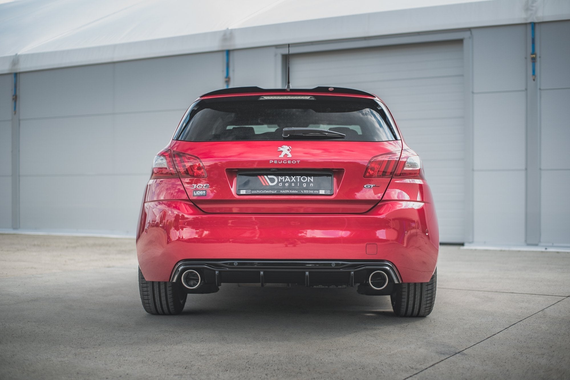 Prelungire difuzor bara spate imitatii evacuare finala Peugeot 308 GT Mk2 Facelift 2017-2021 v5 - Maxton Design