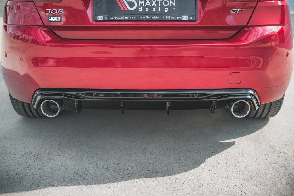 Prelungire difuzor bara spate imitatii evacuare finala Peugeot 308 GT Mk2 Facelift 2017-2021 v5 - Maxton Design