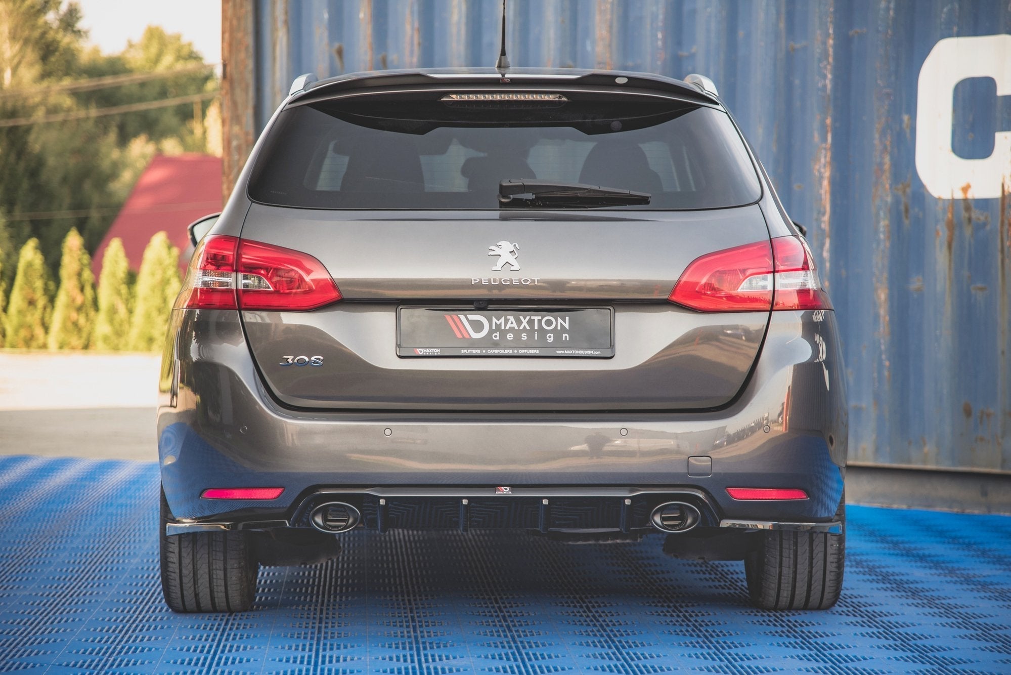 Prelungire difuzor bara spate imitatii evacuare finala Peugeot 308 SW Mk2 Facelift 2017-2021 v7 - Maxton Design