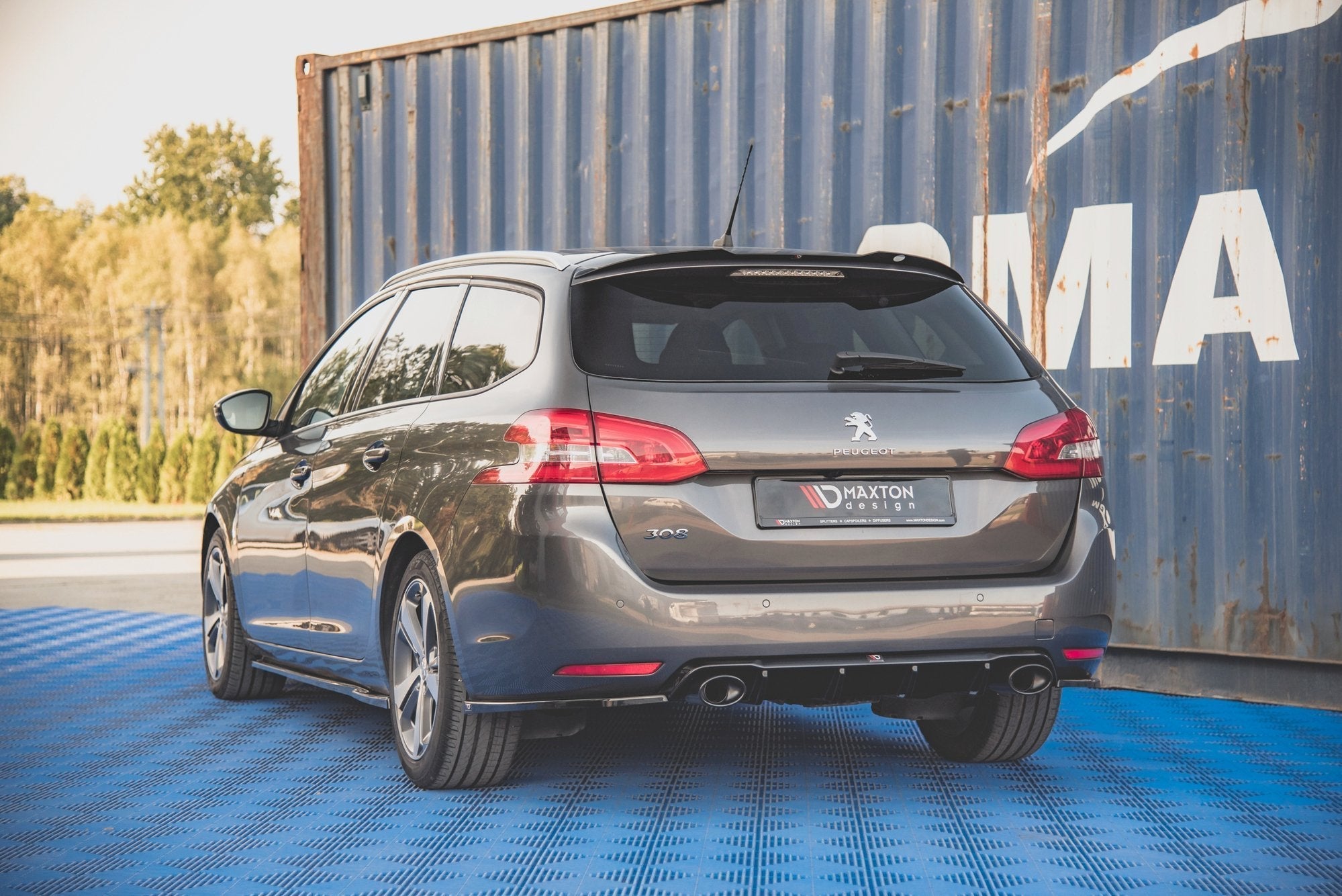 Prelungire difuzor bara spate imitatii evacuare finala Peugeot 308 SW Mk2 Facelift 2017-2021 v7 - Maxton Design