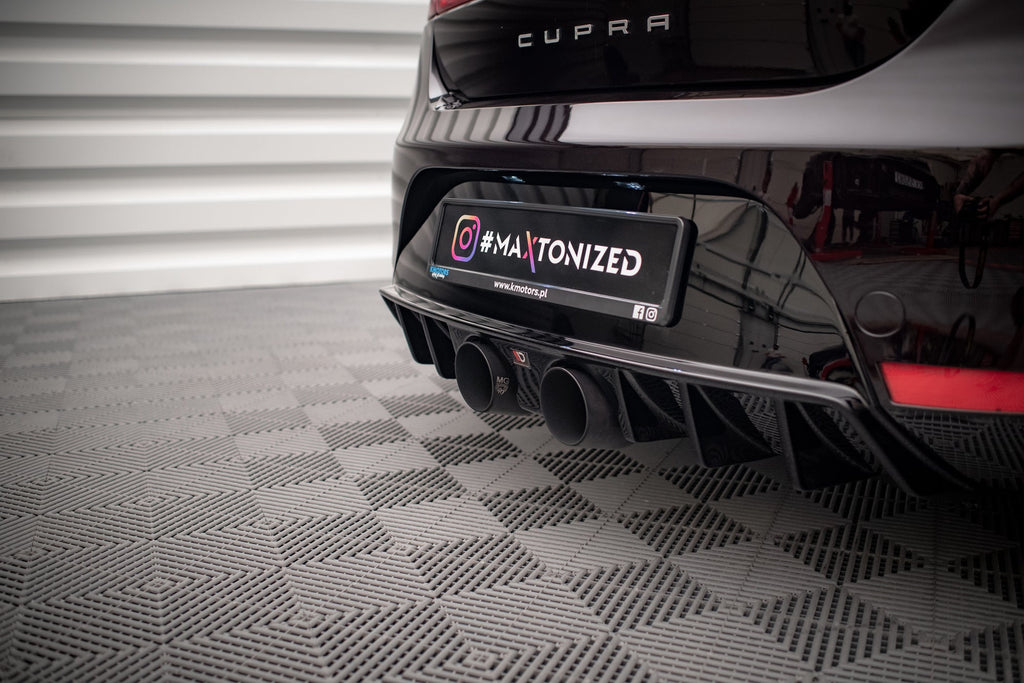 Prelungire difuzor bara spate Seat Leon 2 1P 1P1 Cupra FR Facelift 2009-2012 v3 - Maxton Design