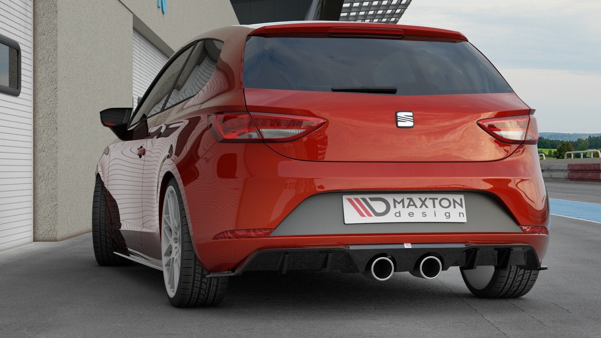 Prelungire difuzor bara spate Seat Leon Mk3 Cupra Facelift 2017- v8 - Maxton Design