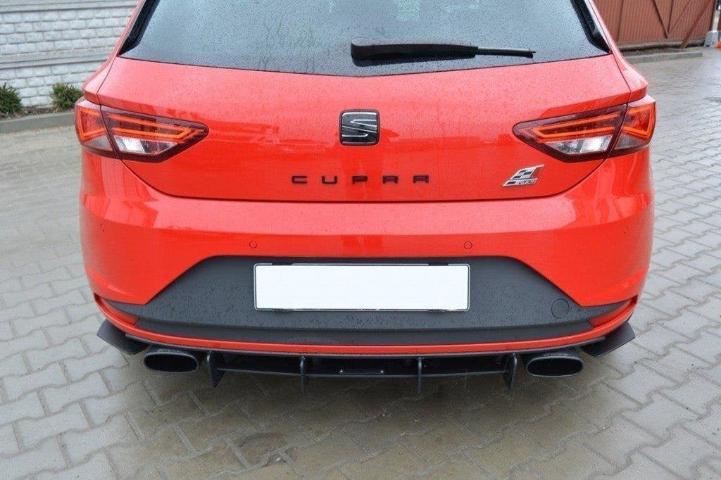 Prelungire difuzor si splittere bara spate Seat Leon Mk3 Cupra 2012-2016 v19 - Maxton Design