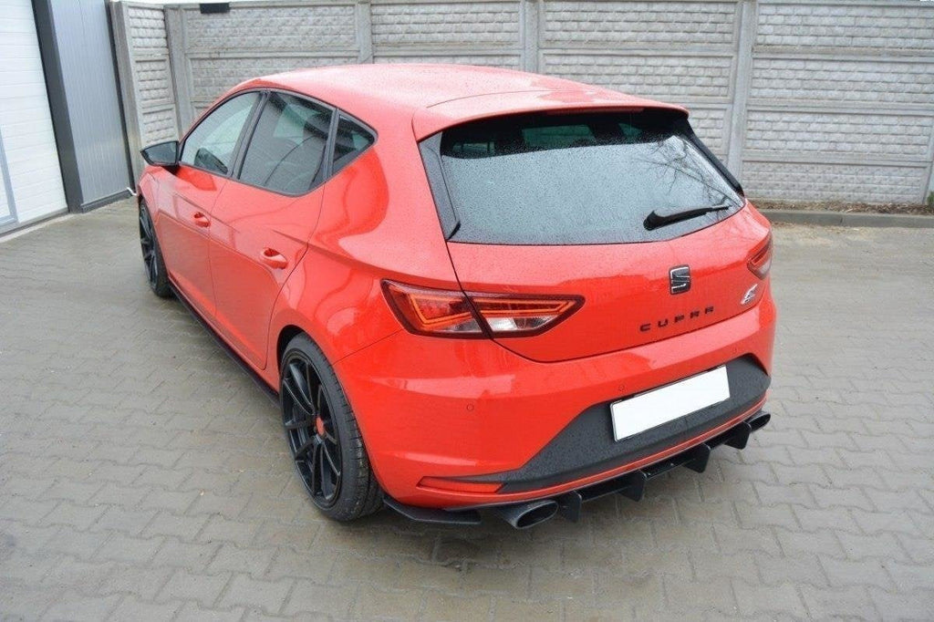 Prelungire difuzor si splittere bara spate Seat Leon Mk3 Cupra 2012-2016 v19 - Maxton Design