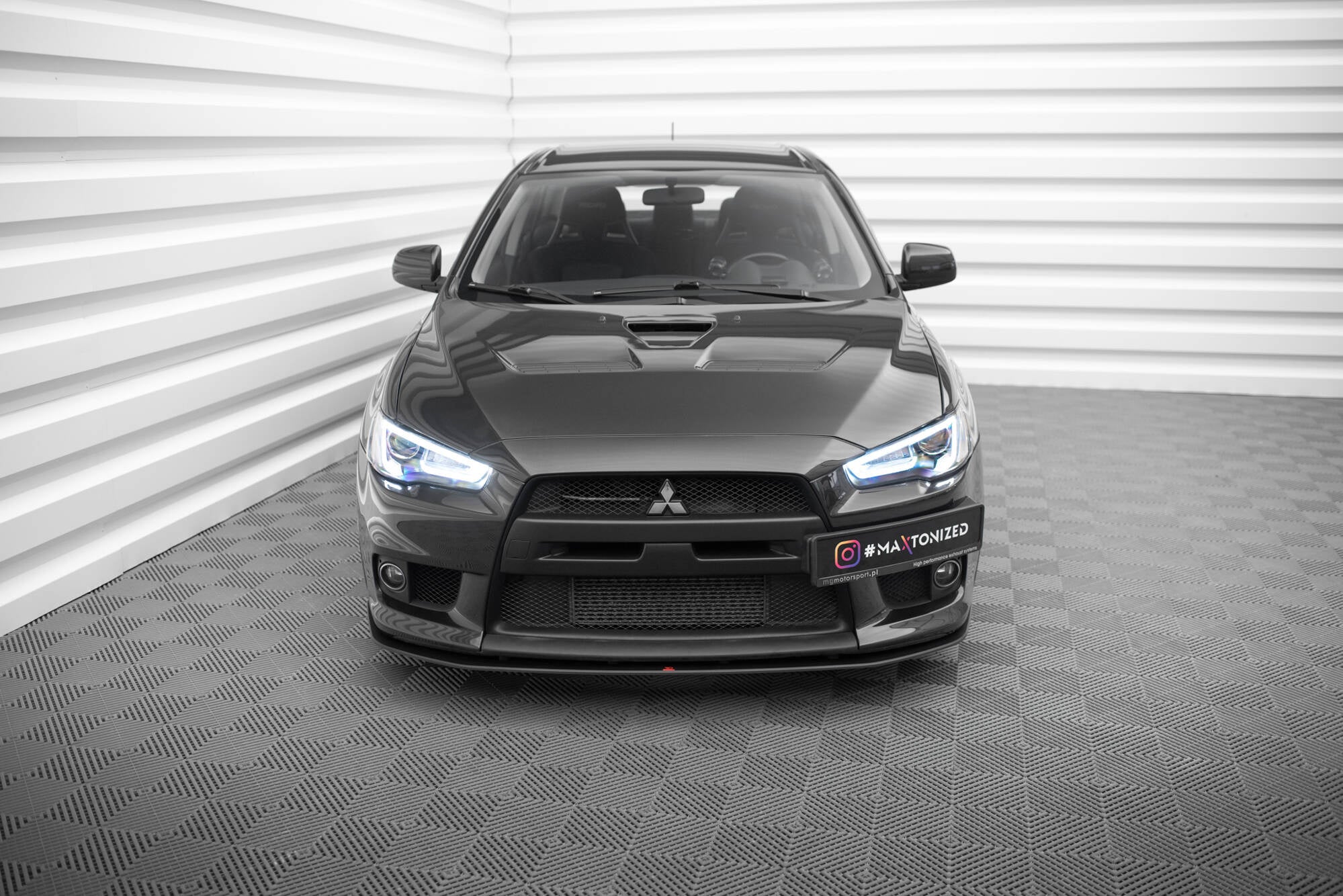 Prelungire splitter bara fata Mitsubishi Lancer EVO X 2007-2015 v6 - Maxton Design