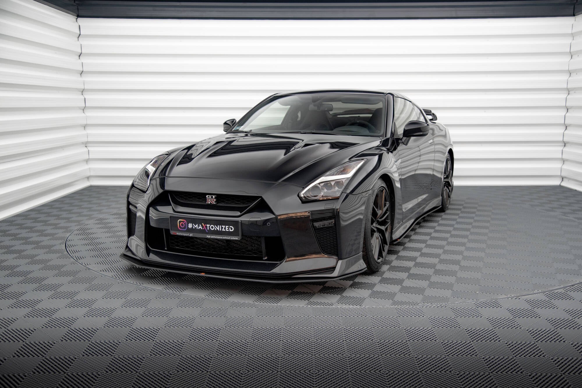 Prelungire splitter bara fata Nissan GTR R35 Facelift 2016-2022 v6 - Maxton Design