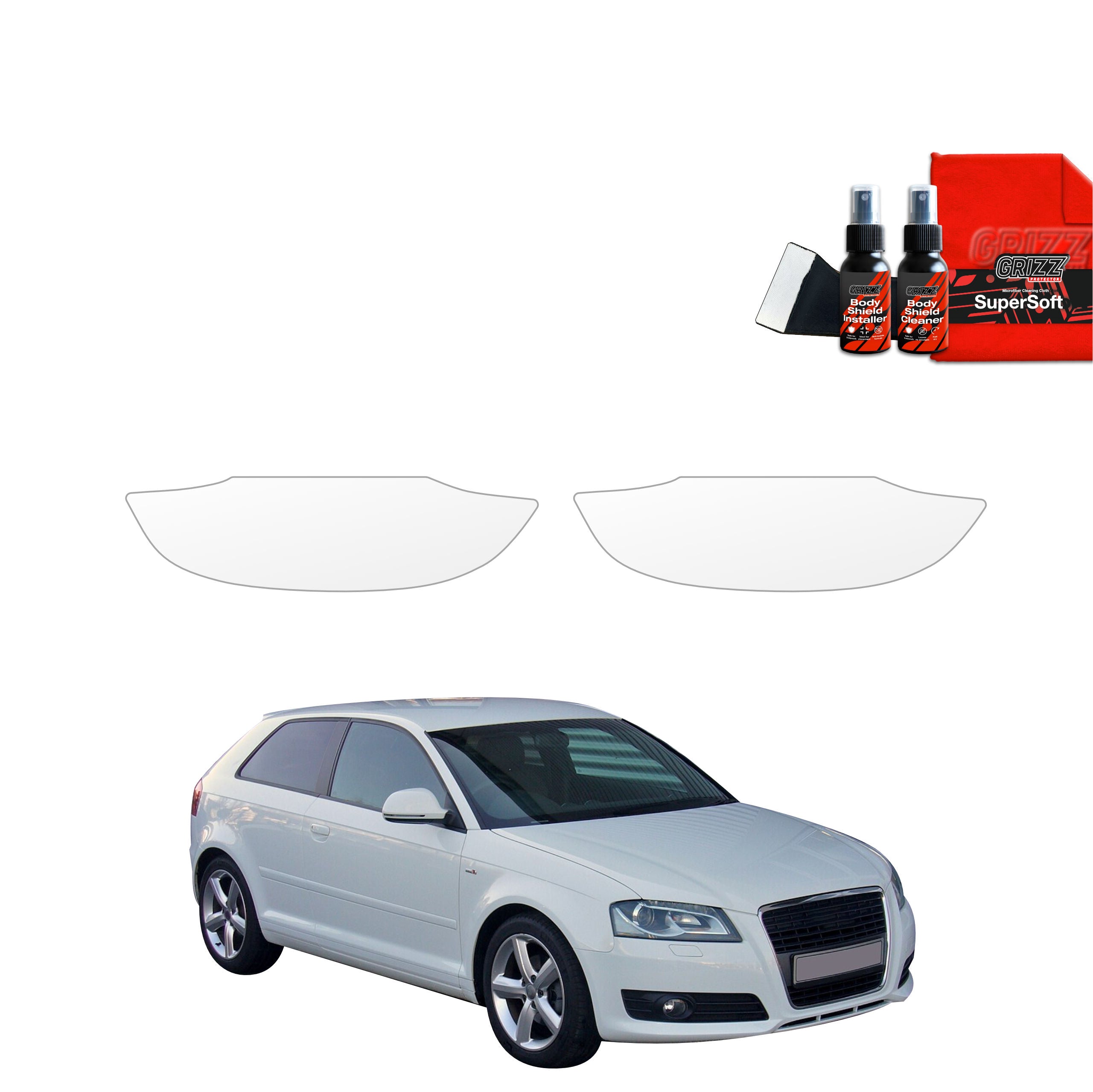 Folie de protecție 2în1 pentru adâncituri mânere uși - Audi A3 8P Hatchback 3D (2003-2008)