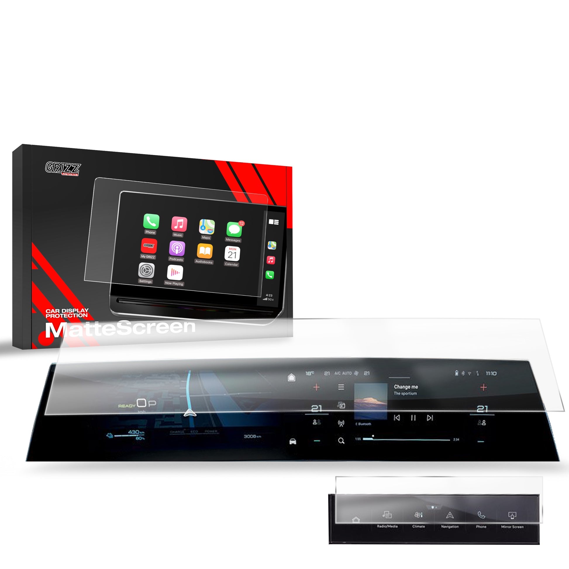 Folie de protecție pentru ecran 2în1 pentru Peugeot 3008 (2024-2025) Anti-Amprentă, Mată