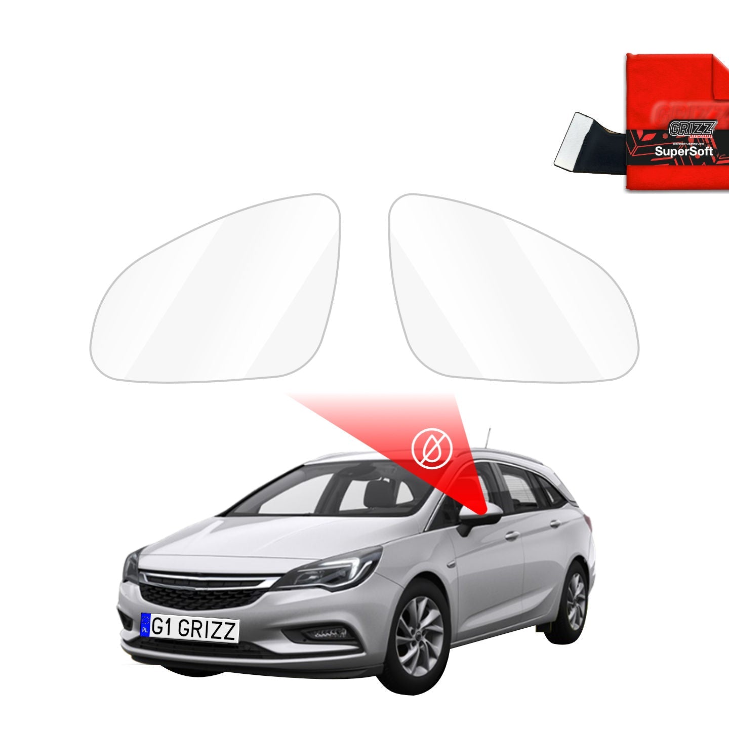 Folie de protecție împotriva ploii pentru oglinzile exterioare - Opel Astra K (2015-2021)
