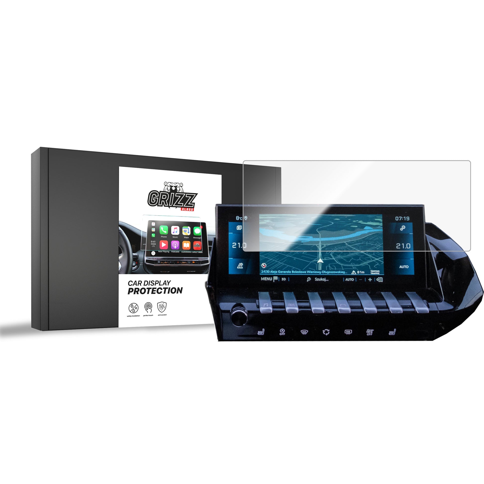 Folie de protecție pentru ecran pentru Peugeot 508 2 (2018-2023) folie navigație, rezistentă la zgârieturi, clară