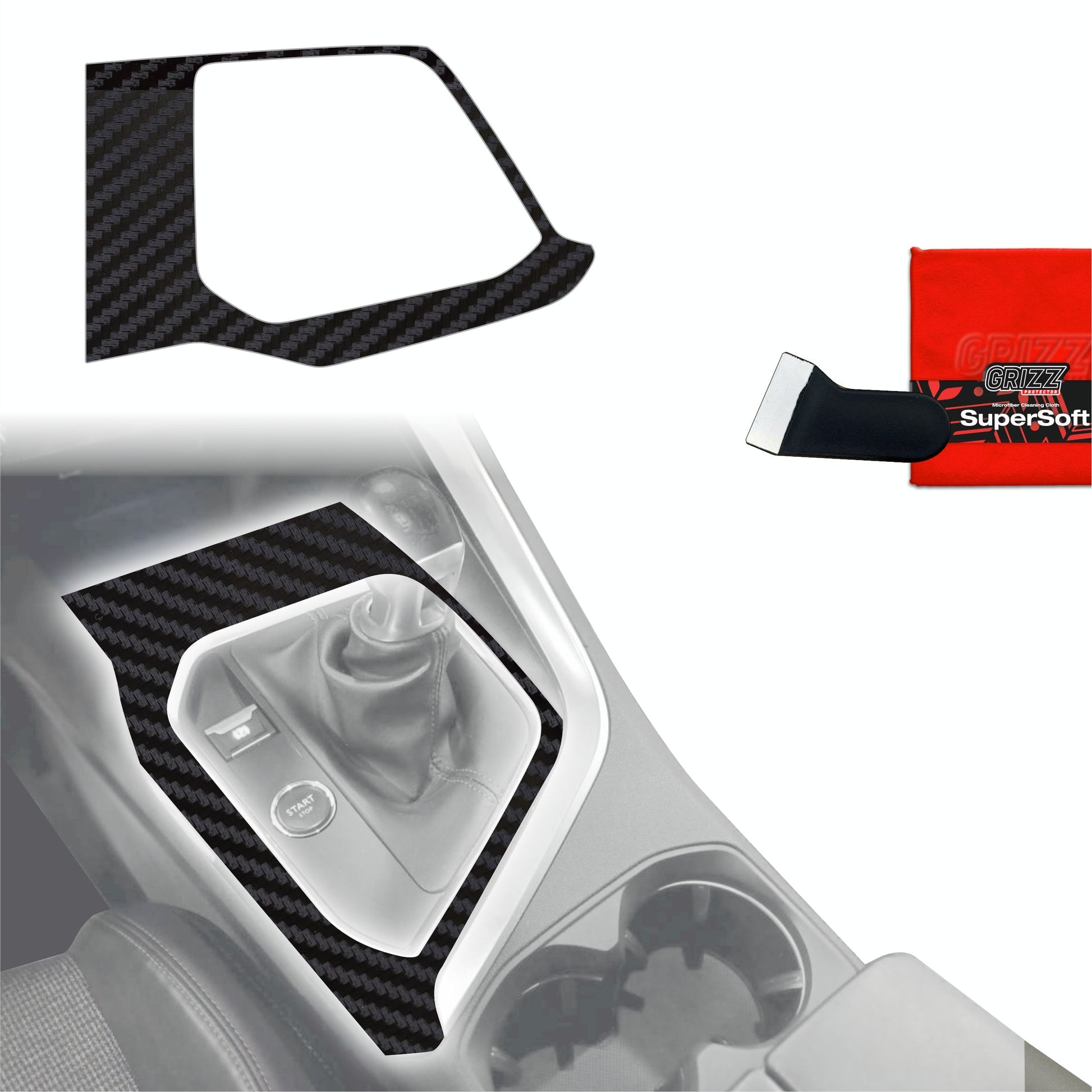 Folie de protecție pentru consola centrală - Peugeot 3008 (2016-2020) aspect carbon mat antifingerprint