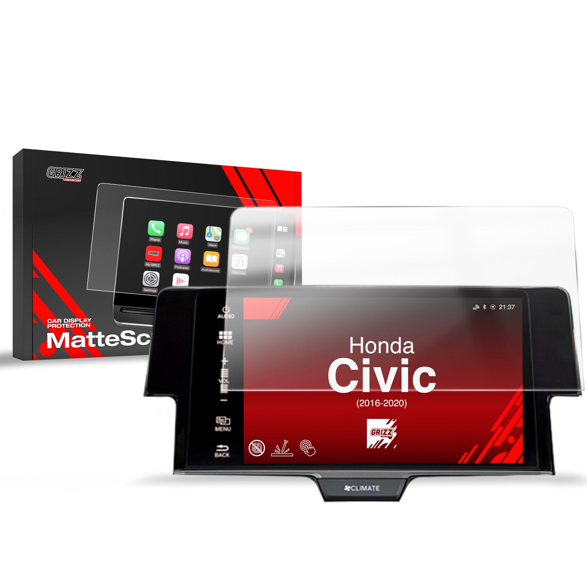 Folie de protecție pentru ecran pentru Honda Civic X (2016-2020) Anti-Amprentă, Mată