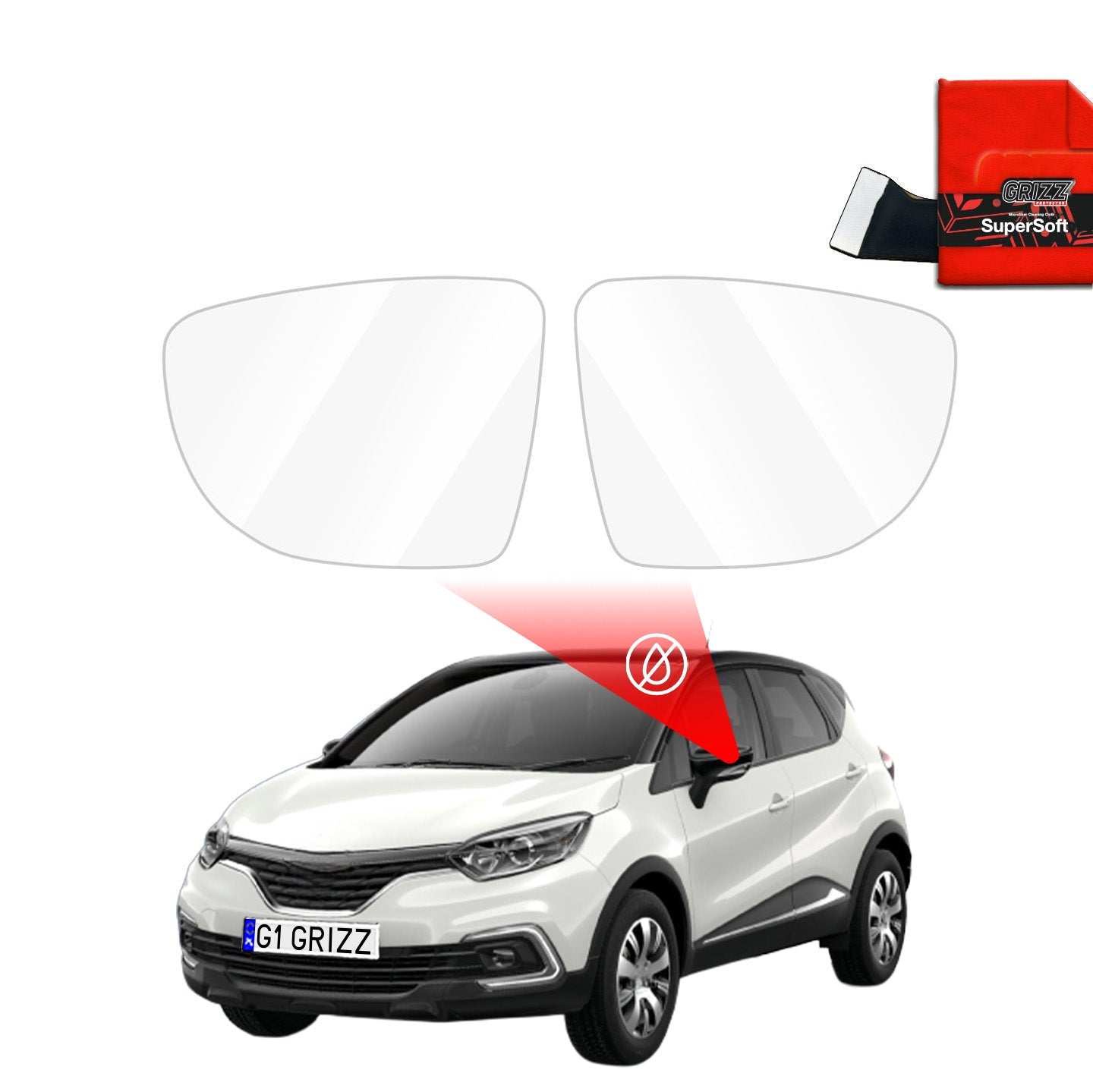 Folie de protecție împotriva ploii pentru oglinzile exterioare - Renault Captur (2013-2019)