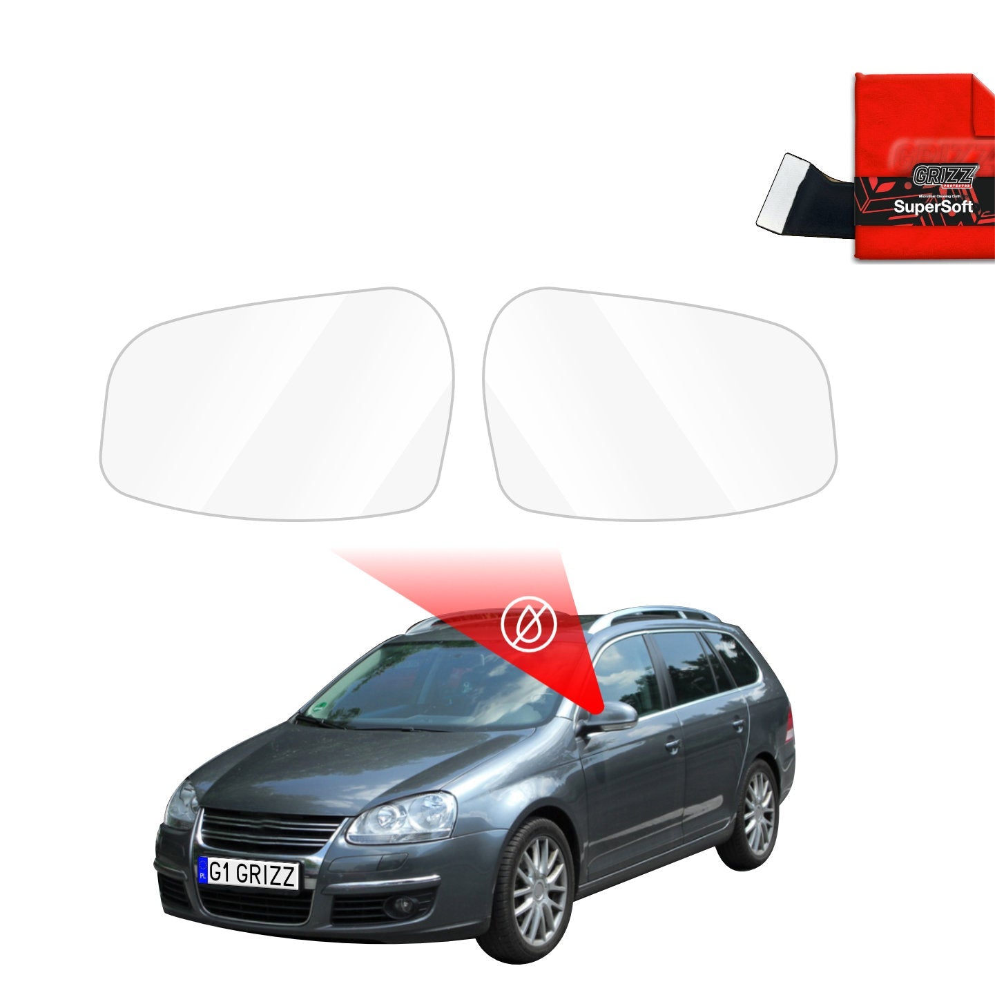 Folie de protecție împotriva ploii pentru oglinzile exterioare - Volkswagen Golf 5 Variant (2003-2009)
