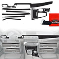 Folie de protecție 8în1 pentru consola centrală și bord - BMW 5 F10 (2012-2017) aspect carbon mat, anti-amprentă