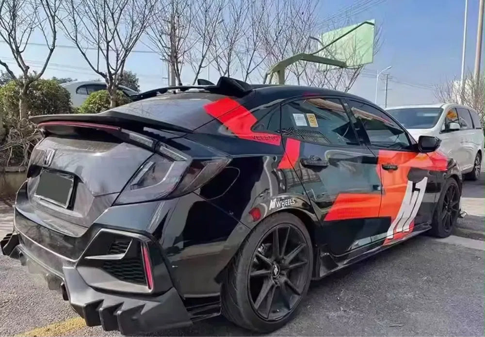 Eleron spoiler lip portbagaj Honda Civic FK7 hatchback 2016-2021 Type R Ducktail negru lucios TFB TUNING