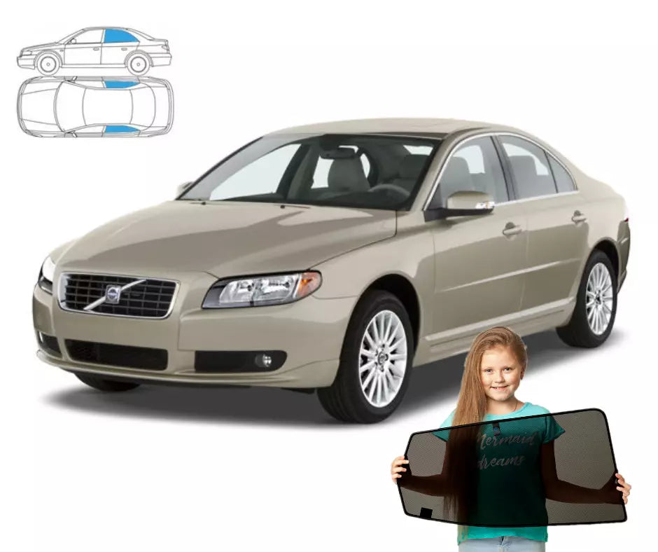 Parasolar pentru Volvo S80 2 II sedan 2006-2016, set 2 piese cu magneți