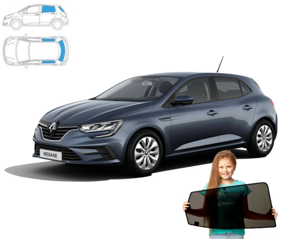 Parasolar pentru Renault Megane 4 Hatchback 2015, panouri spate + lunetă