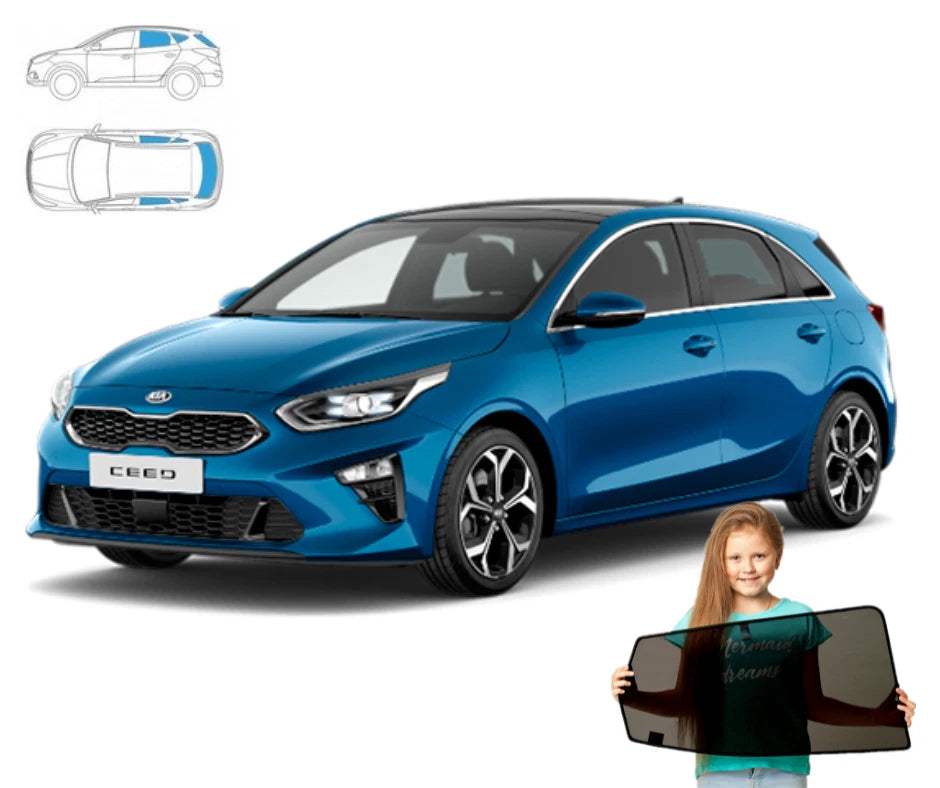 Parasolar pentru Kia Ceed 3 III Hatchback 2018 + lunetă, set 5 piese
