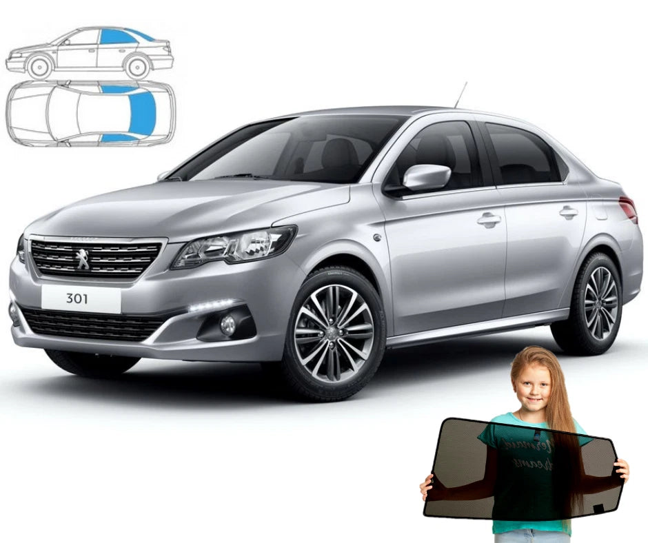 Parasolare pentru Peugeot 301 Sedan 2012, panouri spate + lunetă