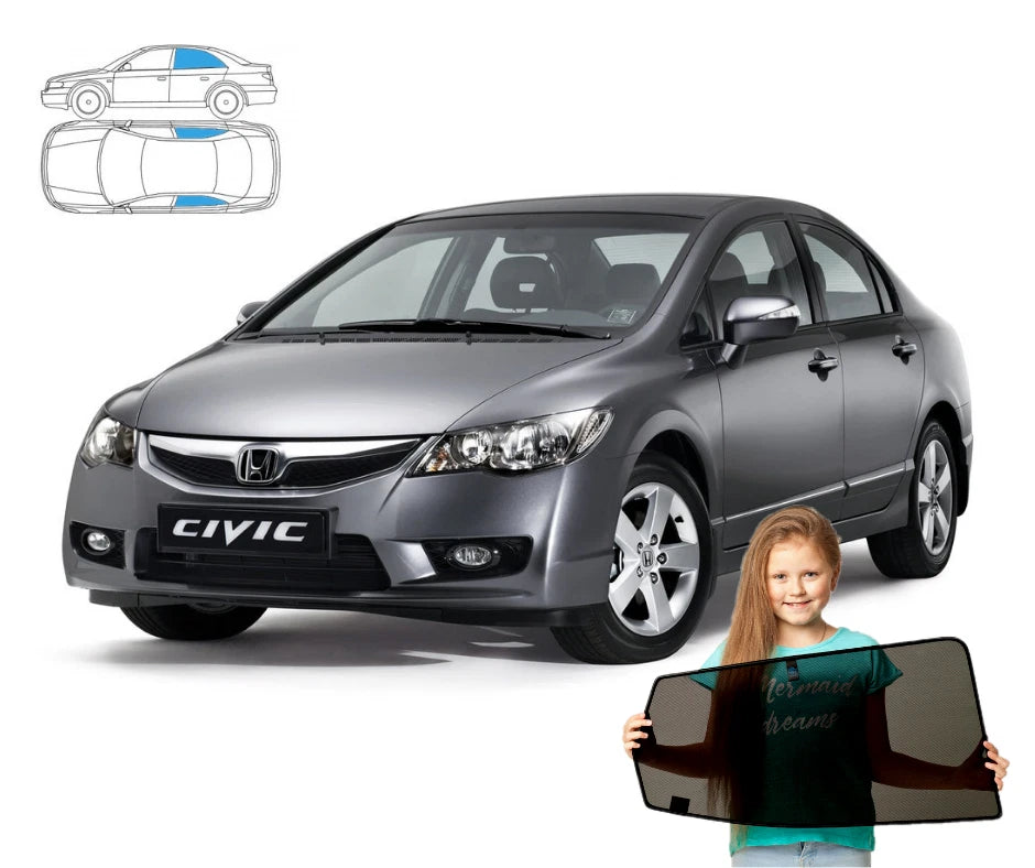 Parasolare pentru Honda Civic VIII 8 sedan, parasolare din 2 piese cu magneți