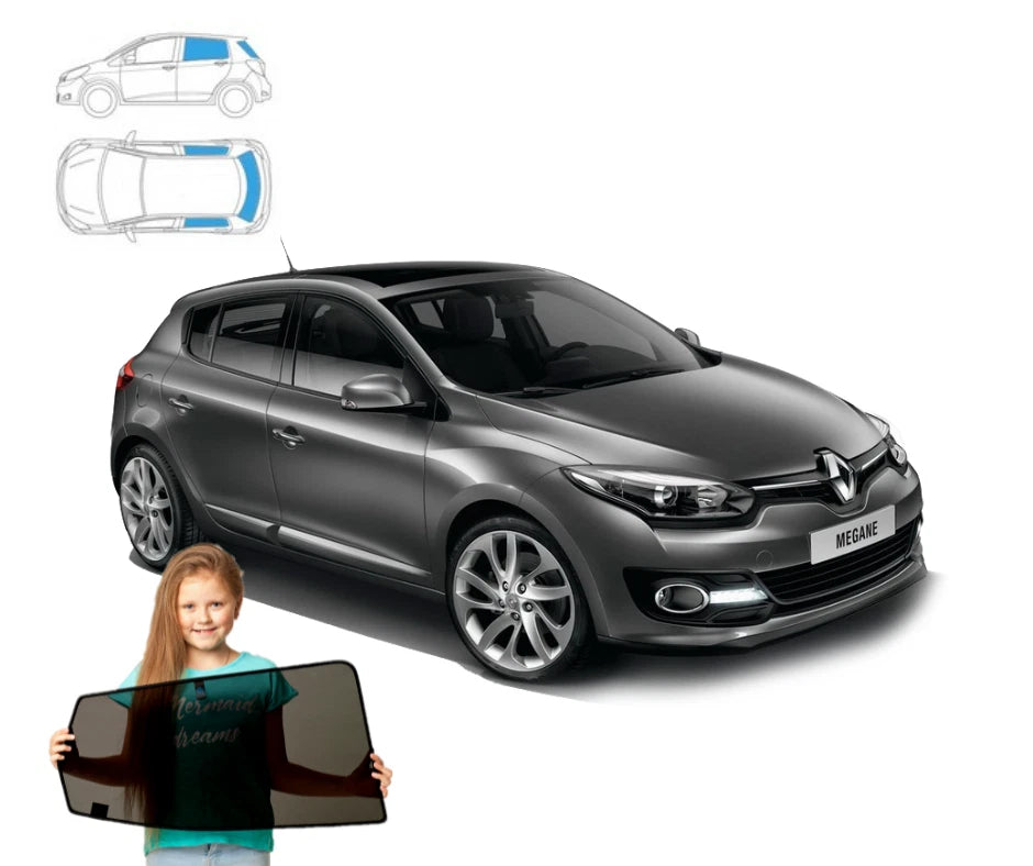 Parasolare pentru Renault Megane 3 Hatchback 08'-15', panouri spate, 3 piese