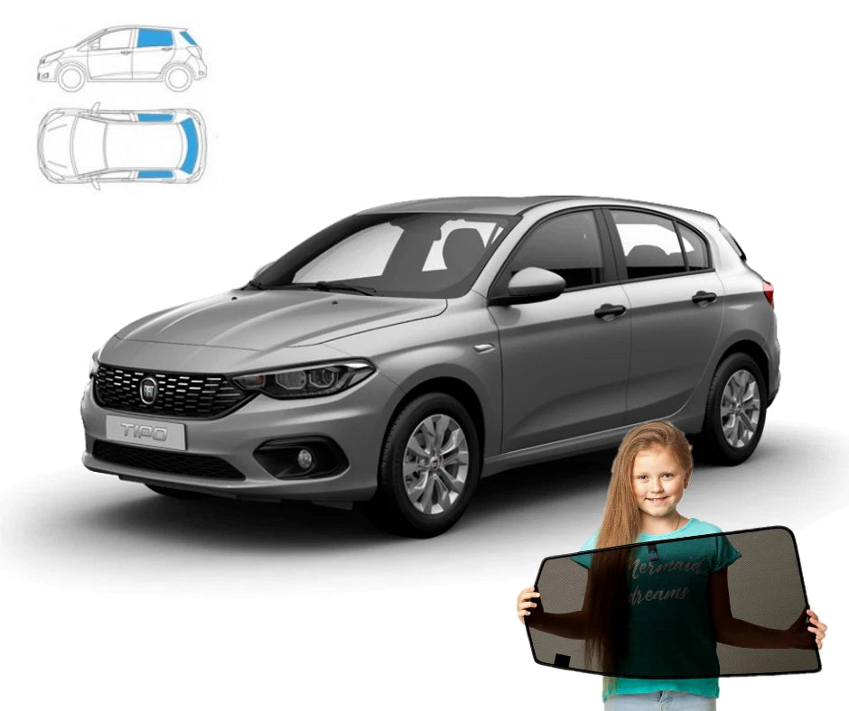 Parasolare pentru Fiat Tipo 2015 HTB - set 3 parasolare cu magneți