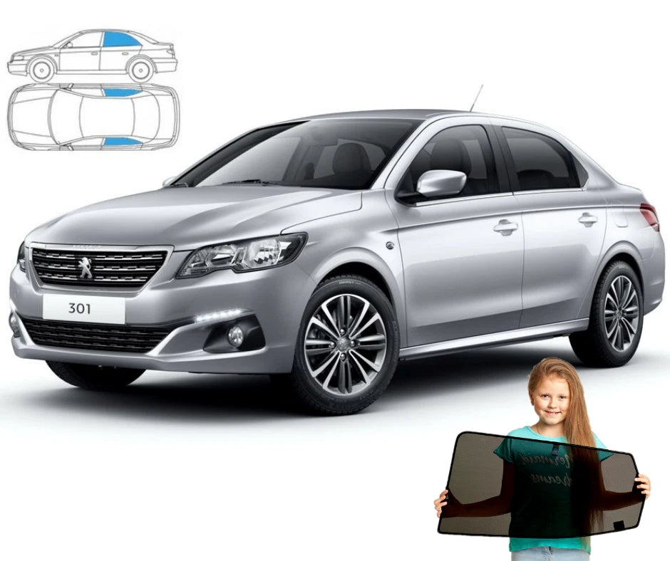 Parasolare pentru Peugeot 301 Sedan 2012, panouri spate, 2 bucăți