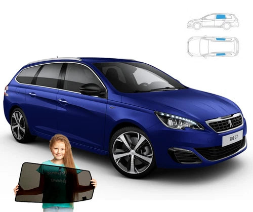 Parasolare pentru Peugeot 308 2 Estate 13'-21' Panouri spate, 2 bucăți