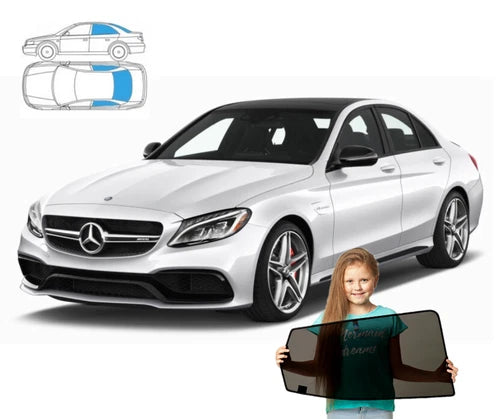 Parasolar pentru Mercedes-Benz Clasa C W205 sedan 14-21, set 3 piese cu magneți