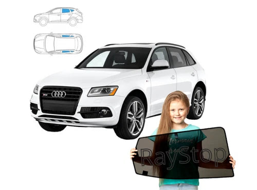 Parasolare pentru Audi Q5 I (8R) model 08/16, set de 4 piese cu magneți