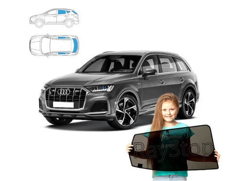 Parasolare pentru Audi Q7 2 II (4M) din 2015, panouri spate + lunetă