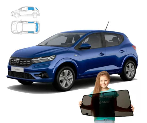 Parasolar pentru Dacia Sandero III 3 HTB cu 5 uși din 2020 - set 3 piese cu magneți