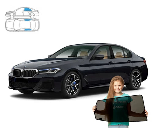 Parasolar pentru BMW Seria 5 G30 sedan 2017-2024, set 2 piese cu magneți