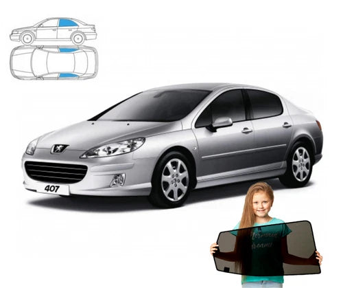 Parasolare spate pentru Peugeot 407 Sedan 04'-11', 2 bucăți