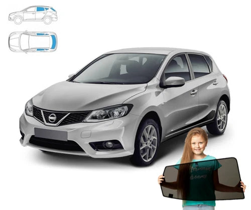 Parasolar pentru Nissan Pulsar Hatchback 14-18, set de 5 piese cu magneți
