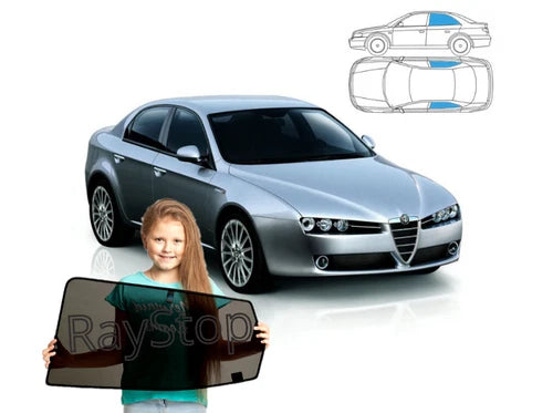Parasolare pentru Alfa Romeo 159 sedan, parasolare din 2 piese cu magneți