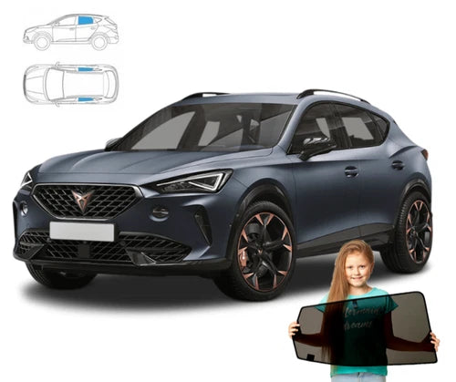 Parasolare pentru Cupra Formentor din 2020 încoace - panouri spate, din 2 piese, fixate cu magneți