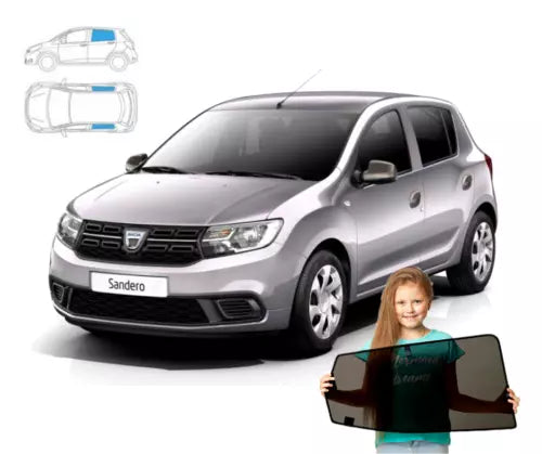 Parasolar pentru Dacia Sandero 2 II HTB 5 uși 2012-2020, set 2 piese cu magneți