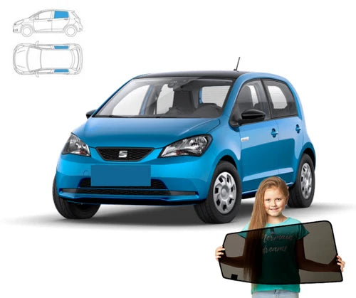Parasolare pentru Seat Mii Hatchback cu 5 uși 11-19, set de 2 parasolare, închidere magnetică